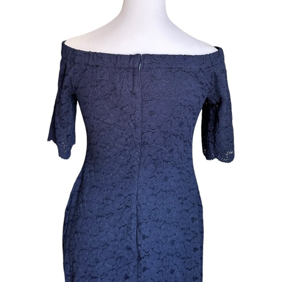Lark & Ro Navy Blue Lace midi Dress Size 4 - Picture 6 of 17